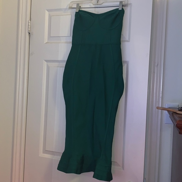 PLT Green bandage frill dress - Picture 4 of 5